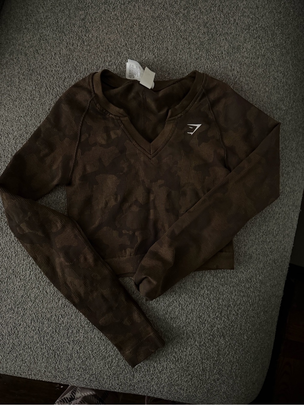 Gymshark Kids Long-Sleeve Camo Pajama Top - Brown